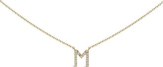 House of Brilliance 10K Yellow Gold Diamond Accent A-Z Block Initial Pendant Necklace in Yellow Gold | M at Nordstrom
