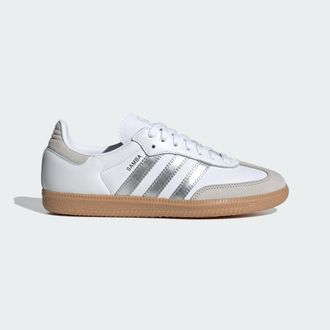 adidas Originals ADIDAS Originals Mens Samba OG Shoes - White & Silver Leather - Size UK 5