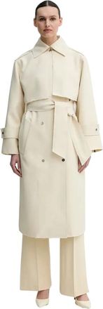 Day Birger Et Mikkelsen Jassen, Dames, Beige, M, Leer, Chapin Trenchcoat
