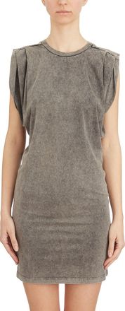 Dondup Womens Crew Neck Cotton Dress - Grey - Size Small