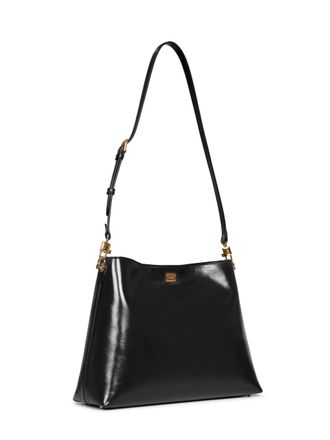 Dolce & Gabbana Womens Shoulder Bag Vittoria Black Calf Leather