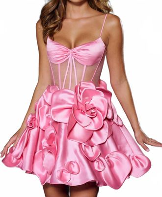 Sherri Hill Satin Cocktail Dress In Pink