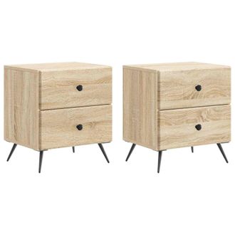 vidaXL Armario De Noche 2 Pcs Roble Sonoma 43 X 34,5 X 47,5 Cm Vidaxl