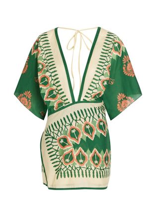 Johanna Ortiz Inundada De Color Printed Cotton-voile Mini Dress - Green - 6 (UK10 / S)