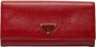 Prada Pre-owned Wallets, female, Red, Size: ONE SIZE Pre-owned Leather Wallet