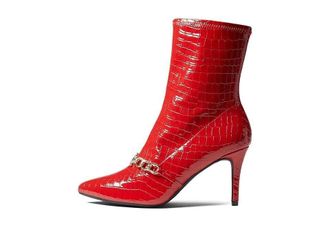 Juicy Couture Tommi Womens Size 6 Red Snakeskin Pointed Toe Ankle Boots KHD721
