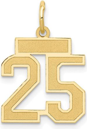 Diamond2Deal 14k Yellow Gold Small Satin Number Charm Pendant