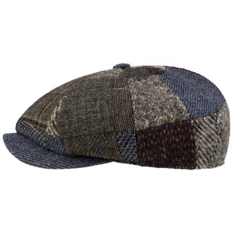 Lierys Everton Patchwork Flat Cap by Men - Made in The EU Newsboy with Peak Autumn-Winter Autumn Winter - S (54-55 cm) Mixed Colours