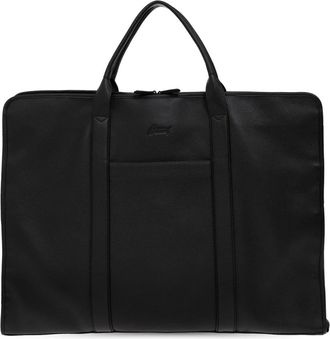 Brioni Lederen koffer voor pakken - Heren - Tassen - Zwart - Maat: ONE Size Zijde