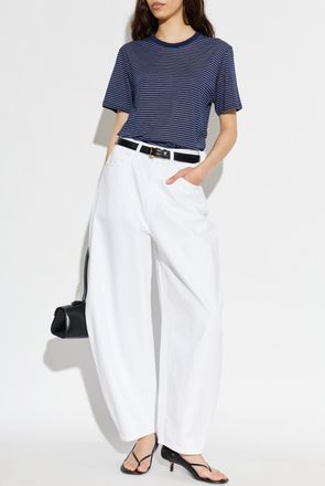 Ami Striped T-shirt, Womens, Navy Blue