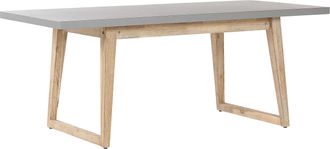Beliani Beliani - Mesa De Jard&iacute;n Tablero De Cemento Reforzado Gris Patas De Madera Acacia 180 X 90 Cm 6 Plazas