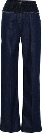 Givenchy bouclé-panelled jeans - women - Polyester/Cotton/Cotton - 27 - Blue