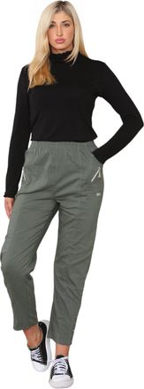 Generic Ladies Womens Full Length Cherry Berry Trousers - Bottom Slim Summer Pants Elasticated Italian Casual Pants Joggers Plus 10-24 (Khaki, 12)