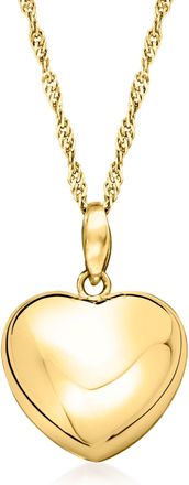 Ross-Simons Italian 18kt Gold Over Sterling Puffed Heart Pendant Necklace