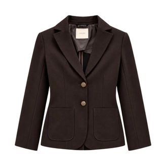 Yes-Zee Single-breasted Blazer - Dames - Blazers - Bruin - XS - Leer - Jassen