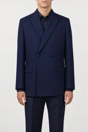 Dior MenS Navy Textured Double Breasted Jacket, Size 52