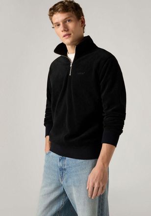 Levi's Sweatshirt LEVIS ORIGINAL HM 1/4 ZIP, Herren, Gr. XXL, mineral schwarz, Sweatware, Obermaterial: 100% Polyester, bestickt, unifarben, regular fit h&uuml;ft