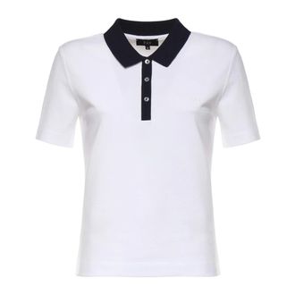 Fay Polo Shirts, female, White, Size: XL Collared Button Polo Shirt