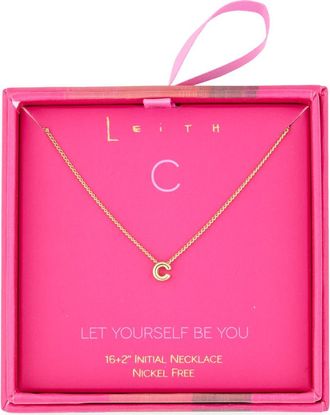 Leith Let Yourself Be You Bubble Initial Pendant Necklace in C- Gold at Nordstrom Rack