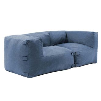 Oviala Conjunto de jard&iacute;n modular con 2 sillones esquineros azul pac&iacute;fico
