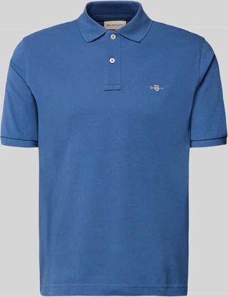 GANT Slim Fit Poloshirt mit Logo-Stitching in Royal, Gr&ouml;&szlig;e XXXL