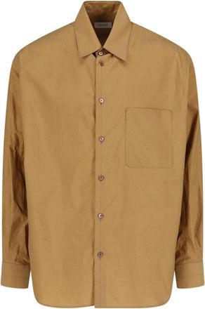 Christophe Lemaire Light Brown Classic Collar Cotton-Silk Shirt