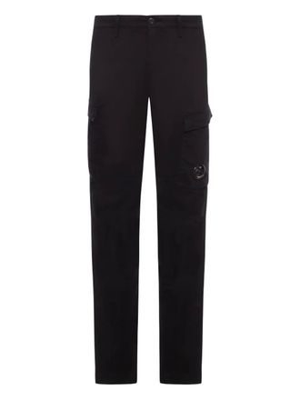 C.P. Company Lens-detail cargo trousers - men - Cotton/Spandex/Elastane - 56 - Black
