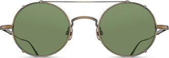 Matsuda Ronde Zonnebril - Dames - Zonnebrillen - Geel - ONE Size - Leer - Accessoires
