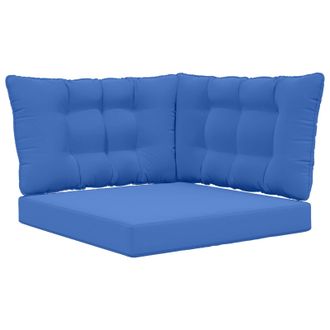 vidaXL Coj&iacute;n Para Sof&aacute; De Exterior 3 Pcs Azul Royal Poli&eacute;ster Vidaxl
