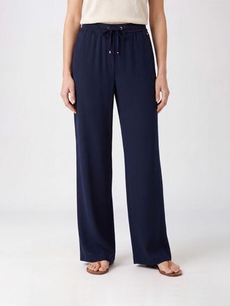 Herno Pantaloni a palazzo in jersey a vita alta con coulisse
