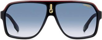 Carrera 62mm Oversize Gradient Rectangular Sunglasses in Black Gold/Dk Blue Sf at Nordstrom