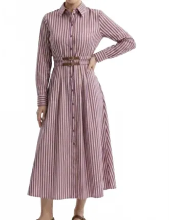 Exquise Marlene Dress In Multi Stripe