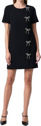 Trina Turk Diamonds Crystal Bows Sheath Dress In Black