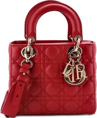 Dior Borsa a tracolla My ABCDior Lady Dior in pelle di agnello trapuntata con motivo Cannage - Rosso