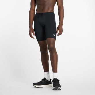 New Balance Mens NB Sleek Pocket Half Tight 9 in Black Poly Knit, size 2X-Large