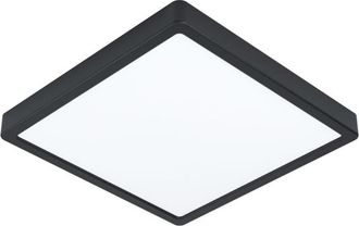 Eglo Fueva 5, L&aacute;mpara De Techo Led Con Protecci&oacute;n Ip44, Para Ba&ntilde;o/cocina/dormitorio, 28,5x28,5x3 Cm, Pl&aacute;stico, Negro (99271) - Eglo