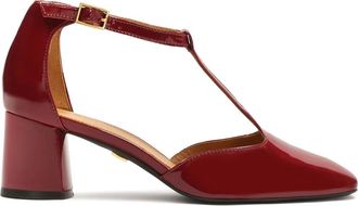 Kazar Maroon pumps met halfopen gelakte bovenkant - Dames - Pumps - Bruin - 37 EU - Leer - Schoenen