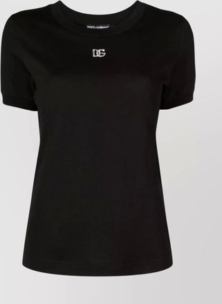 Dolce & Gabbana cotton crystal logo t-shirt