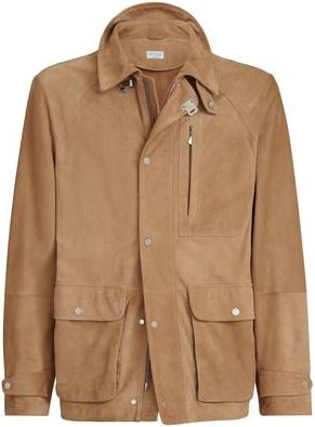 Brunello Cucinelli Suede field jacket in Light Brown at Nordstrom, Size Xxx-Large Eu