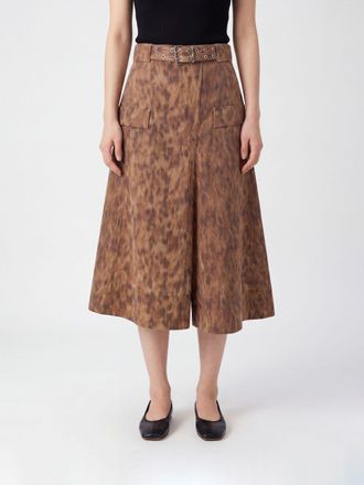 Ganni Gonna asimmetrica in cotone organico animalier