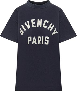 Givenchy Paris Boxy Fit T-shirt - Dames - T-shirts - Blauw - S - Katoen - Tops