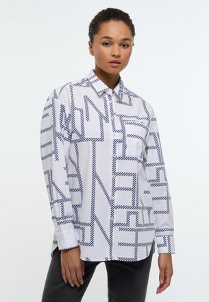 Eterna Hemdbluse ETERNA OVERSIZE FIT, Damen, Gr. 38, blau (navy), 100% Baumwolle, Blusen Hemdbluse, EASY IRON (b&uuml;gelleicht)