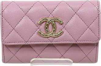 Chanel Pre-owned Wallets, female, Pink, Size: ONE SIZE Pre-owned Card Case