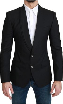Dolce & Gabbana Single Breasted Formal Wool Blazer - Heren - Blazers - Zwart - S - Wol - Jassen