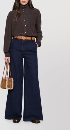 Via Masini 80 denim wide leg trousers