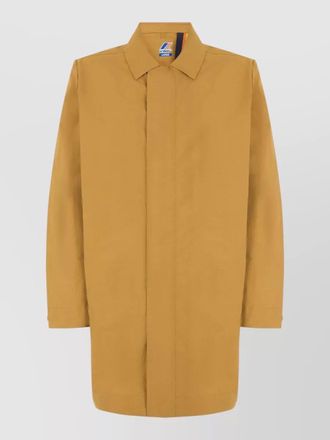 K-Way technical longline coat poirol concealed placket