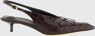 Jacquemus The Cubisto Croc-Effect Leather Slingback Pumps with Bow