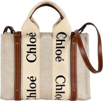 Chlo&eacute; Pre-owned Schoudertas - Dames - Vintage Handtas - Beige - ONE Size - Katoen - Vintage
