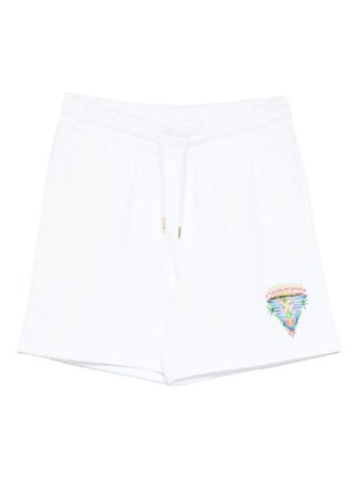 Casablanca Shorts con coulisse e grafica - Bianco