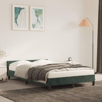 vidaXL Vidaxl - Estructura Cama Sin Colch&oacute;n Terciopelo Verde Oscuro 120x190cm